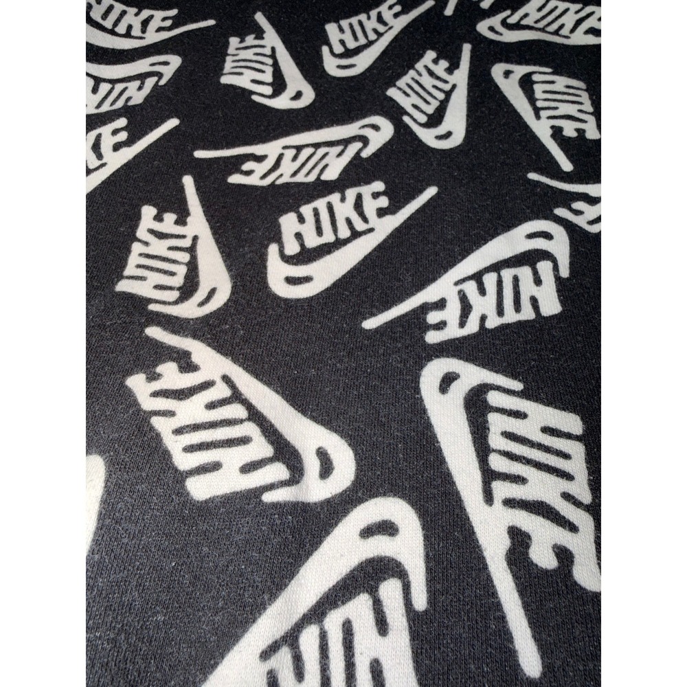 Nike All Over Logo Print Hoodie Black White‎ Men's Size XS - Picture 3 of 7